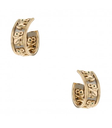 Cartier Eléphant emeralds and two tones 18k gold earrings