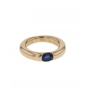 Cartier Ellipse sapphire and gold ring
