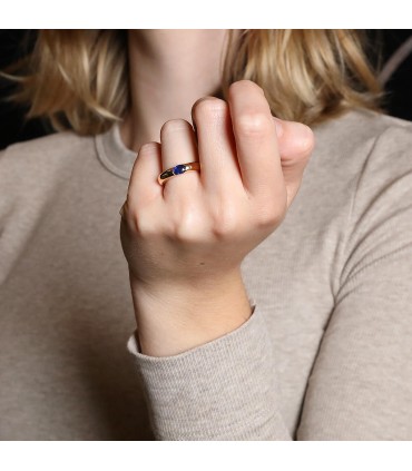 Cartier Ellipse sapphire and gold ring