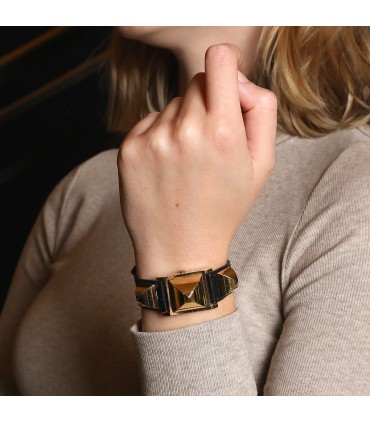 Hermès Médor plated gold watch