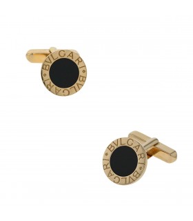 Bulgari Bulgari onyx and gold cufflinks