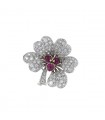 Diamonds, rubies and 18k gold brooch