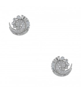 Diamonds 18k gold and platinum earrings