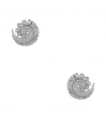 Diamonds 18k gold and platinum earrings