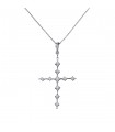 Chaîne pendentif croix platine et diamants