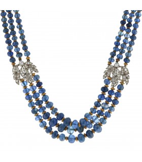 sapphires, diamonds and gold necklace