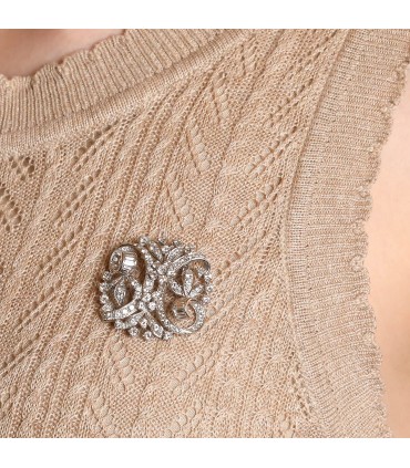 Broche or, diamants