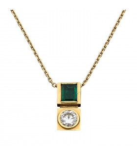 Jean Vendome emerald, diamond and gold necklace