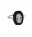Bague platine, onyx, diamants