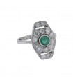 Emerald, diamonds and gold ring