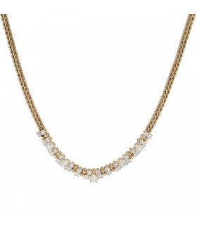 Collier or, diamants