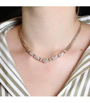 Collier or, diamants