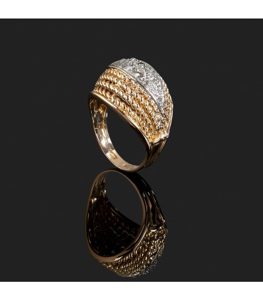 Bague or, platine et diamants