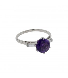 Mellerio Dits Meller mounting, amethyst, diamonds and platinum ring