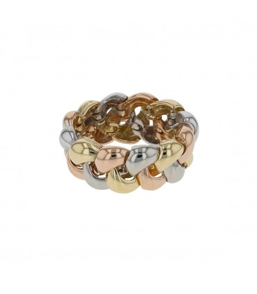 Three tones gold ring