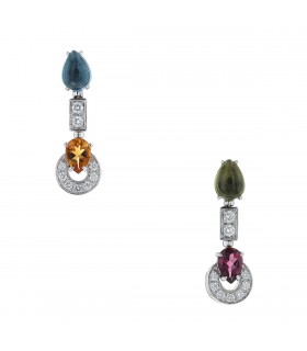 Bulgari Allegra gold, peridot, topaze, citrine, tourmaline and diamonds earrings