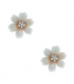 Van Cleef & Arpels Rose de Noël white coral, diamonds and gold earrings. Signed and numbered.