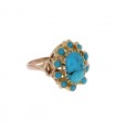 Bague or, turquoises
