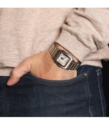 Cartier Santos stainless steel and gold watch