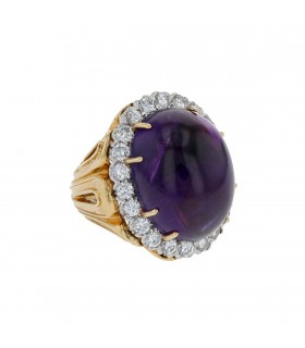 David Webb diamonds, amethyst, gold and platinum ring