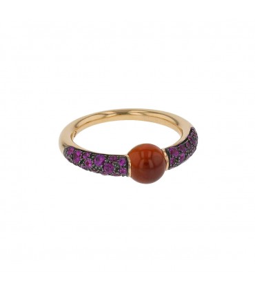 Pomellato M’ama non M’ama garnet, pink sapphires and gold ring