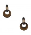 Boucles d’oreilles or, oeil de tigre, diamants