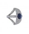 Bague or, saphir et diamants