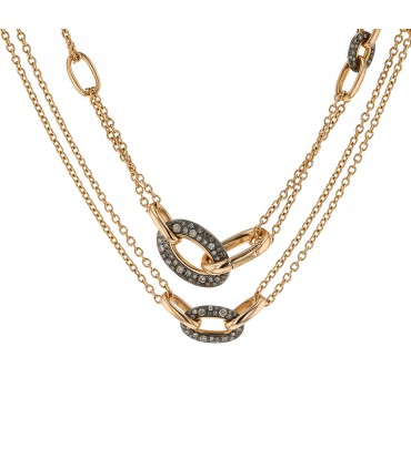 Pomellato diamonds, gold and silver long necklace
