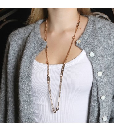 Pomellato diamonds, gold and silver long necklace