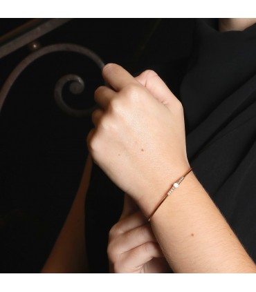 Pomellato M’ama non M’ama moonstone, milky diamonds and gold bracelet