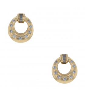 Boucles d’oreilles or, diamants