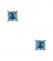 David Yurman Chatelaine silver, diamonds and blue topaze earrings