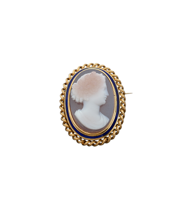 Cameo and gold brooch