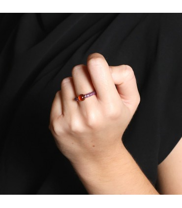 Pomellato M’ama non M’ama garnet, pink sapphires and gold ring