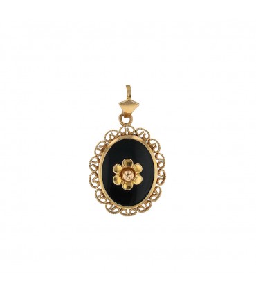 Pendentif or, onyx