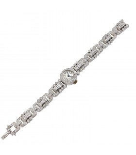 Diamonds and platinum watch