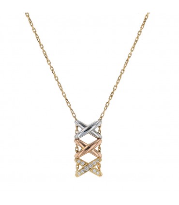 Chaumet Liens three tones gold and diamonds necklace