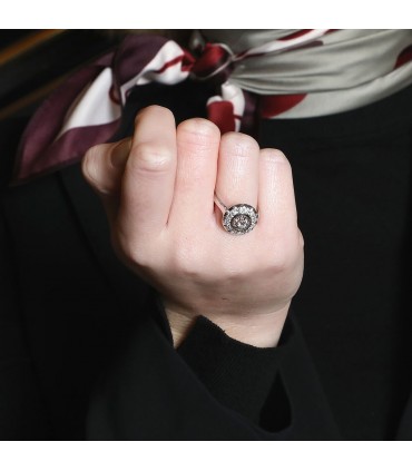 Diamonds, gold and platinum ring