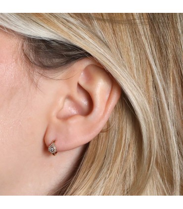 Boucles d’oreilles or, diamants