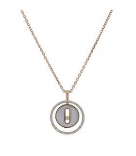 Messika Lucky Move gold, diamonds and mother of pearl necklace
