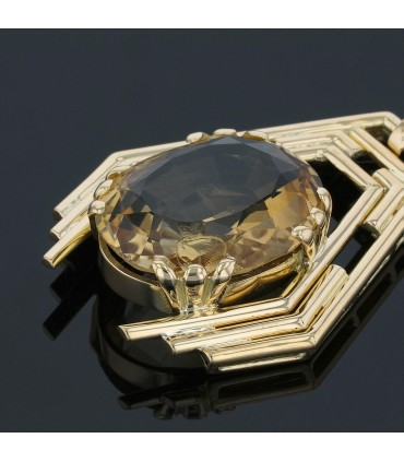Citrine and gold pendant