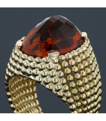 Citrine and gold ring