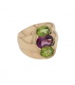 Gold, amethyst and peridots ring