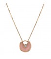 Cartier Amulette XS pink opal, diamond and gold necklace