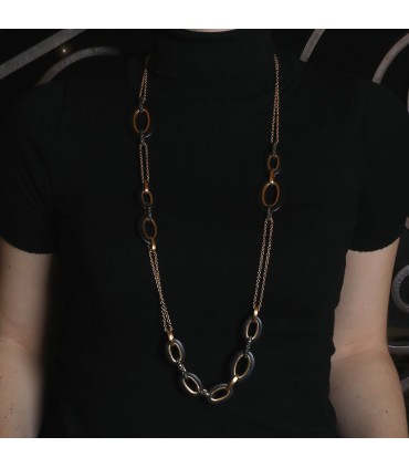 Pomellato Victoria jais, diamonds and gold necklace