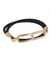 Hermès Roulis Double Tour gold and leather bracelet