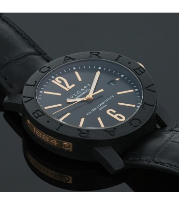 Bulgari Carbongold Roma carbon and gold watch