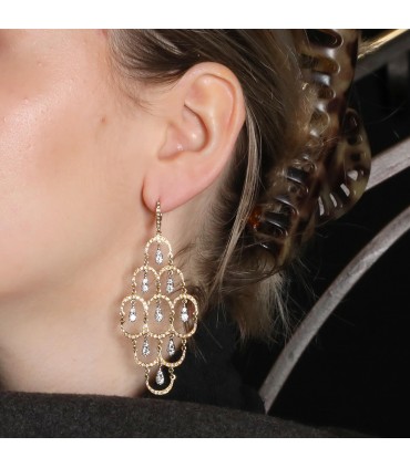 Boucles d’oreilles or, diamants