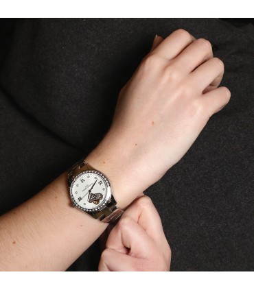Frederique Constant Double Heart Beat diamonds and stainless steel watch