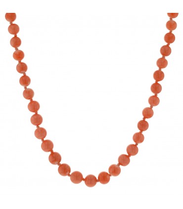 Coral, gold and diamonds necklace